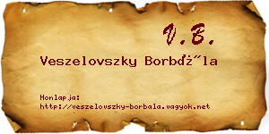 Veszelovszky Borbála névjegykártya
